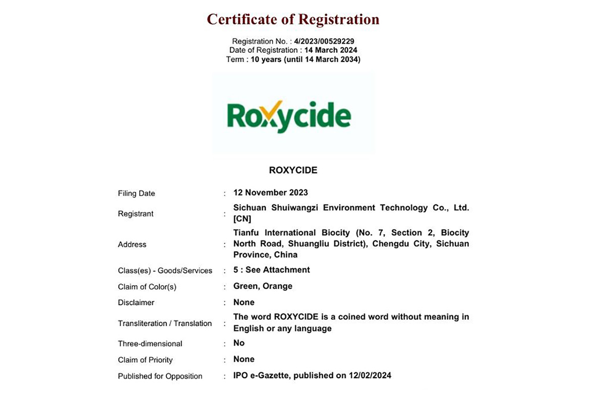 Roxycide Trademark Successfully Registered in the Philippines
